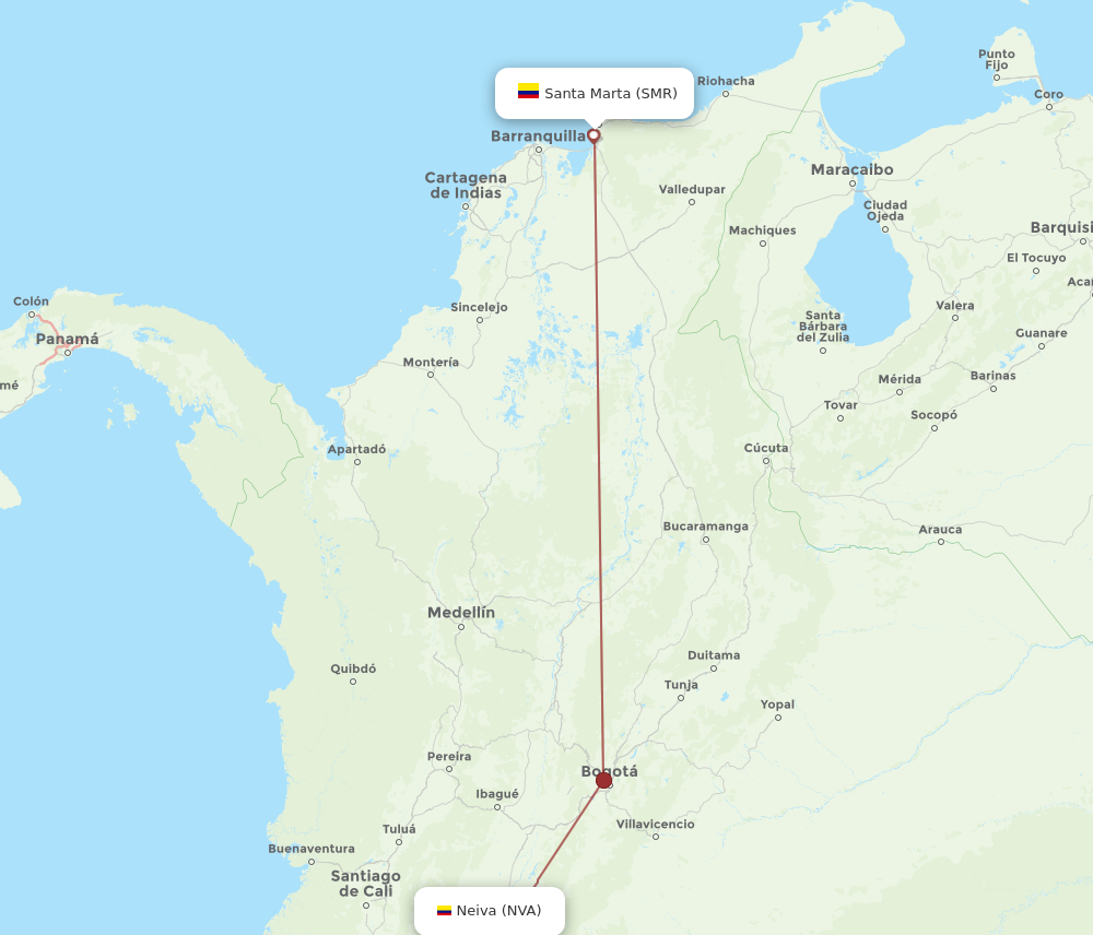 Flights From Santa Marta To Neiva Smr To Nva Flight Routes