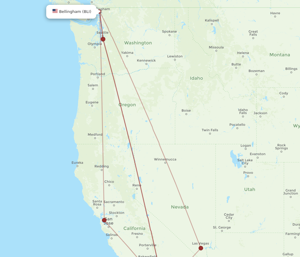 All Flight Routes From Santa Ana To Bellingham Sna To Bli Flight Routes