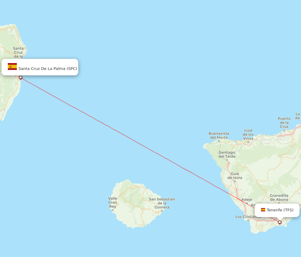 Flights From Santa Cruz De La Palma To Tenerife SPC To TFS Flight Routes