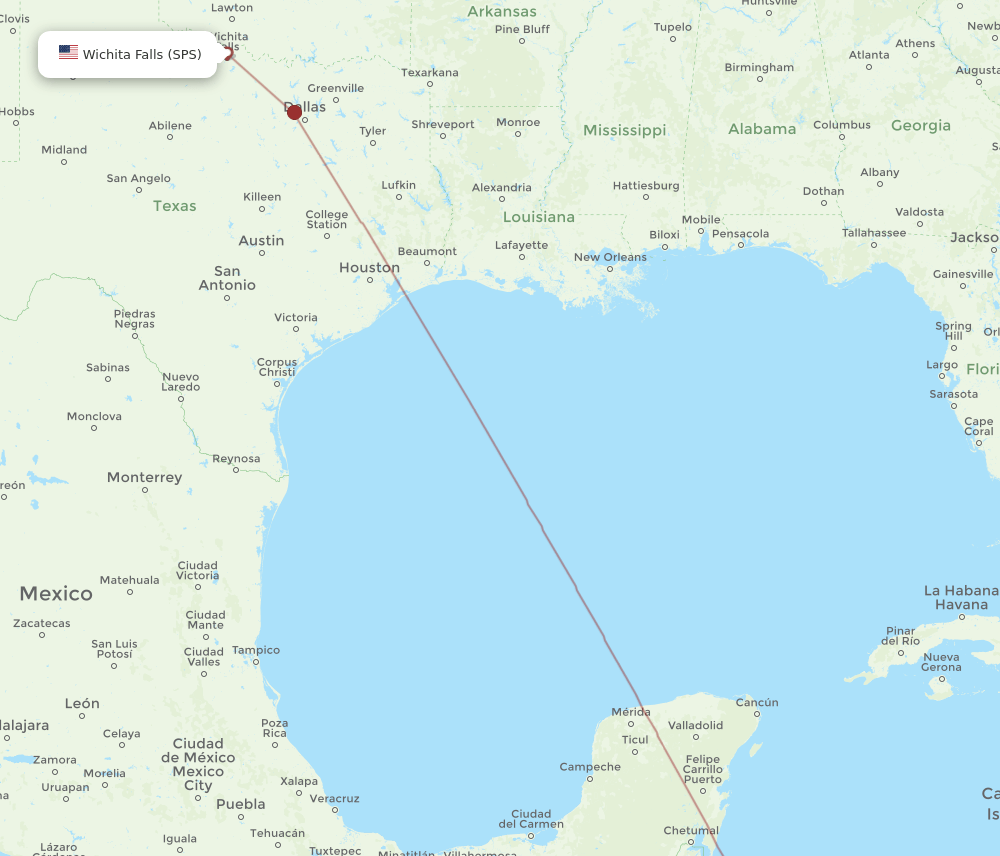 All Flight Routes From Wichita Falls To Roatan Sps To Rtb Flight Routes