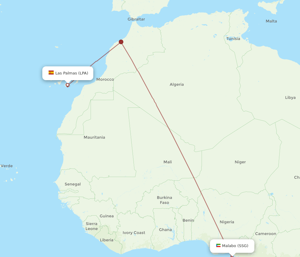 Flights From Las Palmas To Malabo LPA To SSG Flight Routes