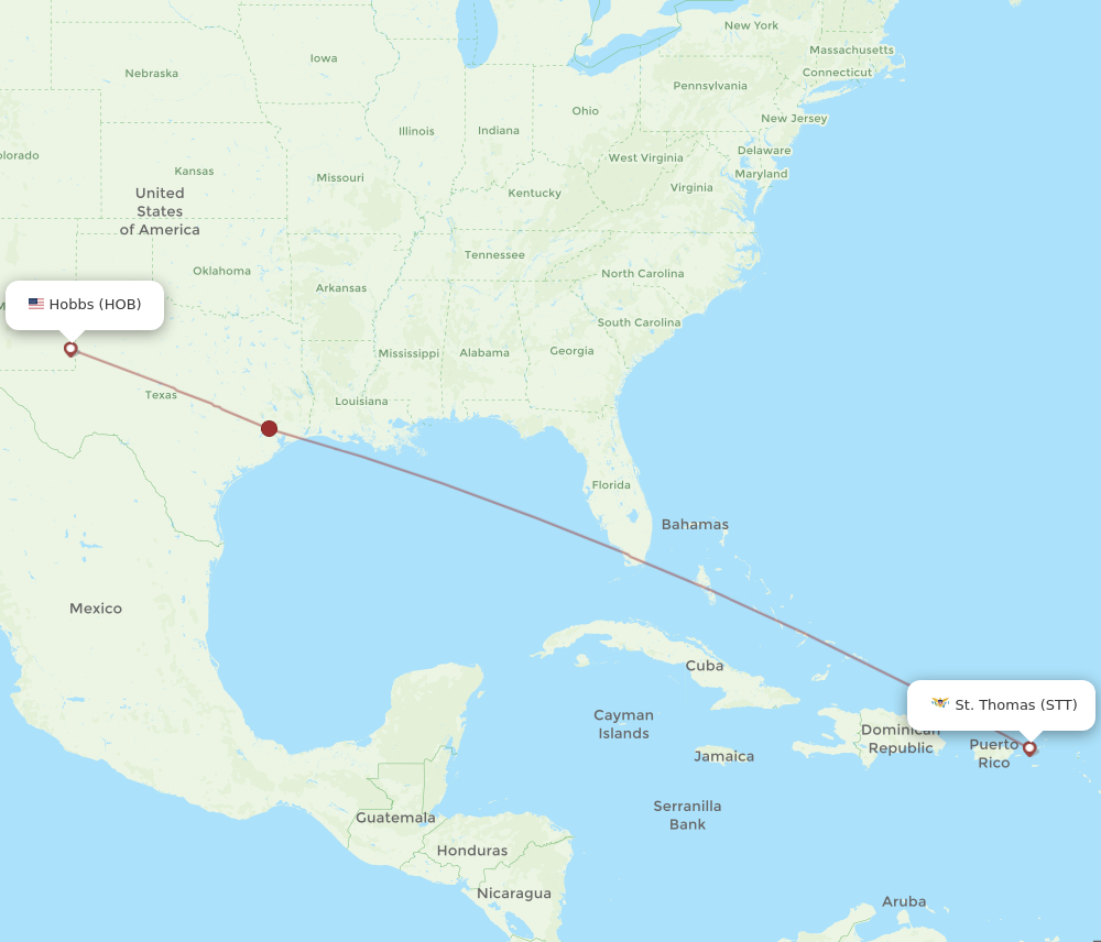 Flights From Saint Thomas To Hobbs STT To HOB Flight Routes