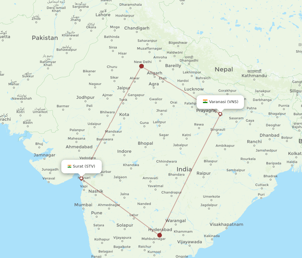 Flights From Varanasi To Surat Gujarat VNS To STV Flight Routes