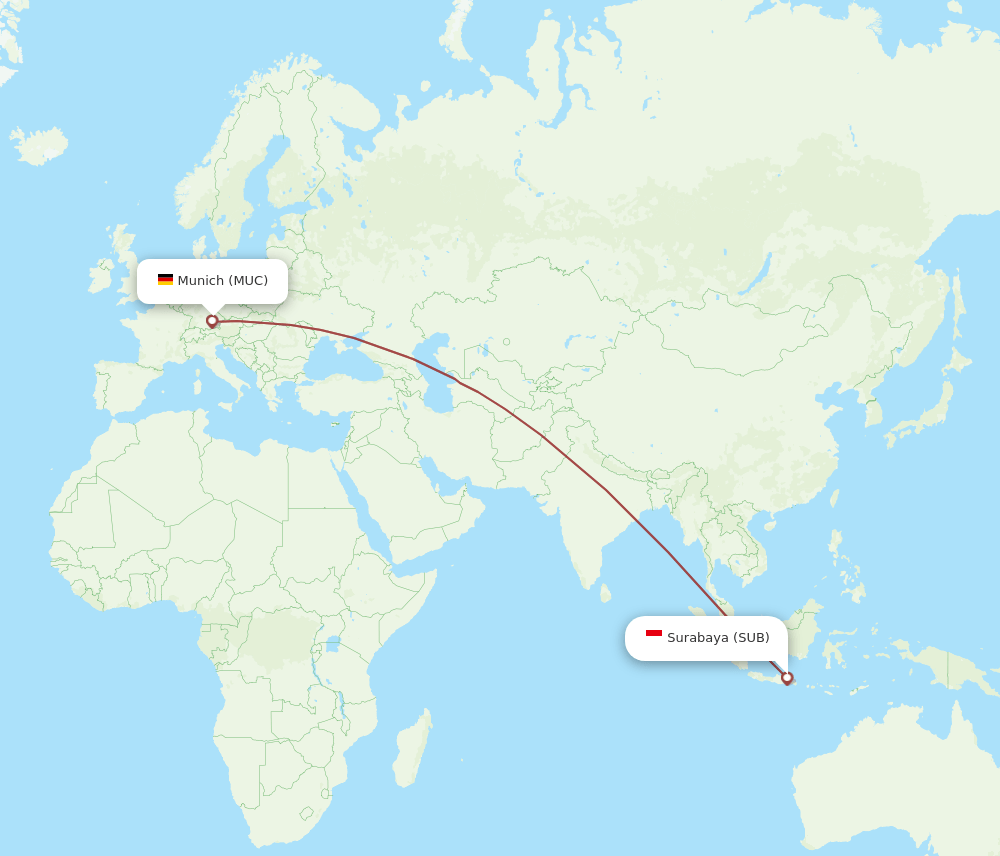 Flights From Surabaya To Munich SUB To MUC Flight Routes