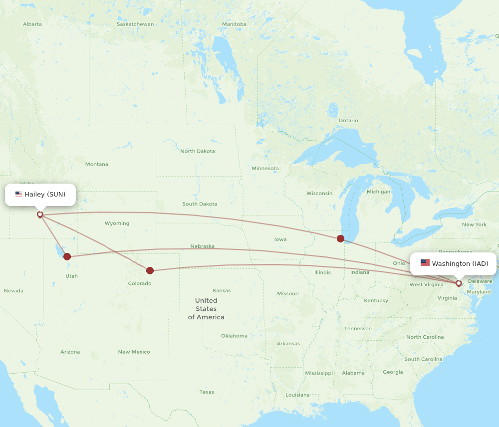 Flights From Sun Valley To Dulles SUN To IAD Flight Routes