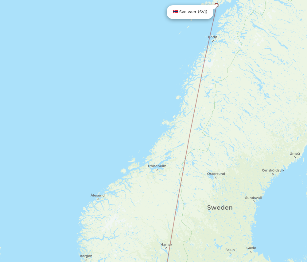 All Flight Routes From Svolvaer To Stavanger Svj To Svg Flight Routes