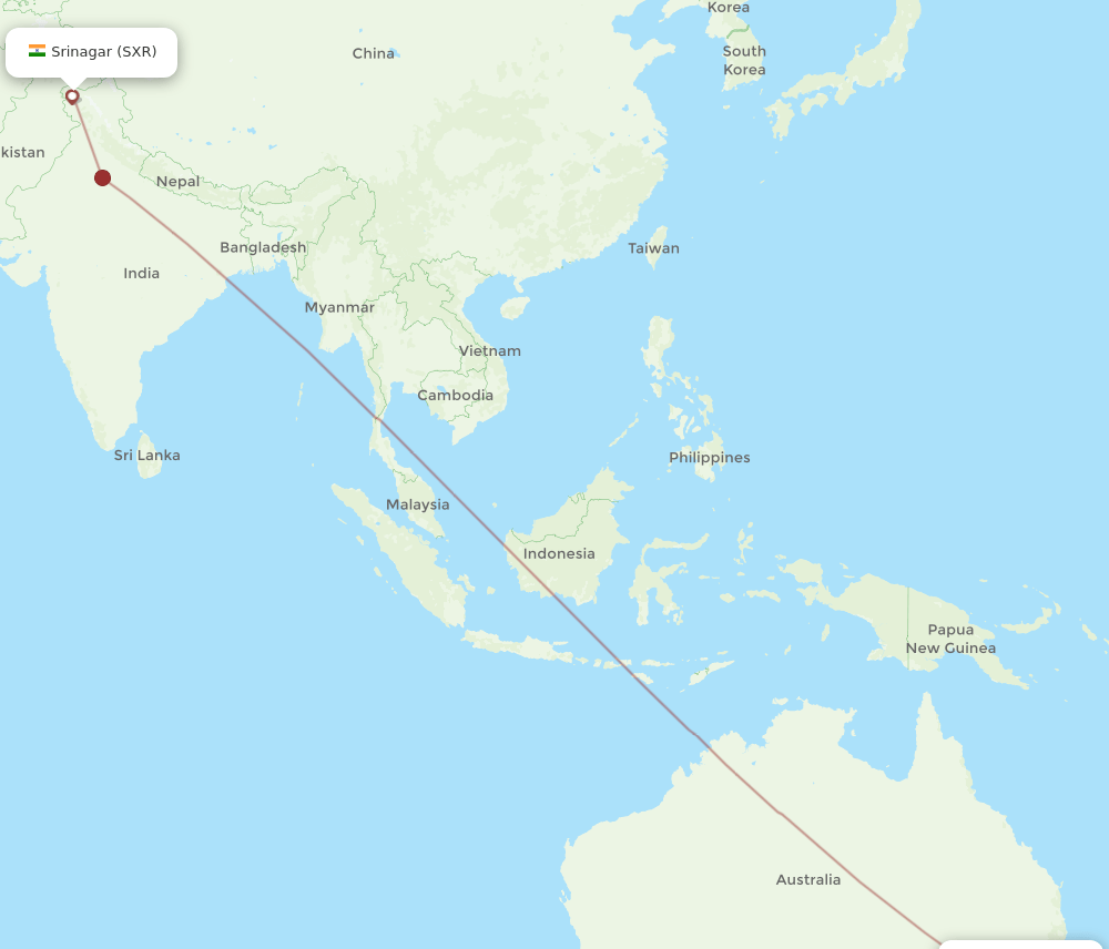 Flights From Srinagar To Sydney Sxr To Syd Flight Routes