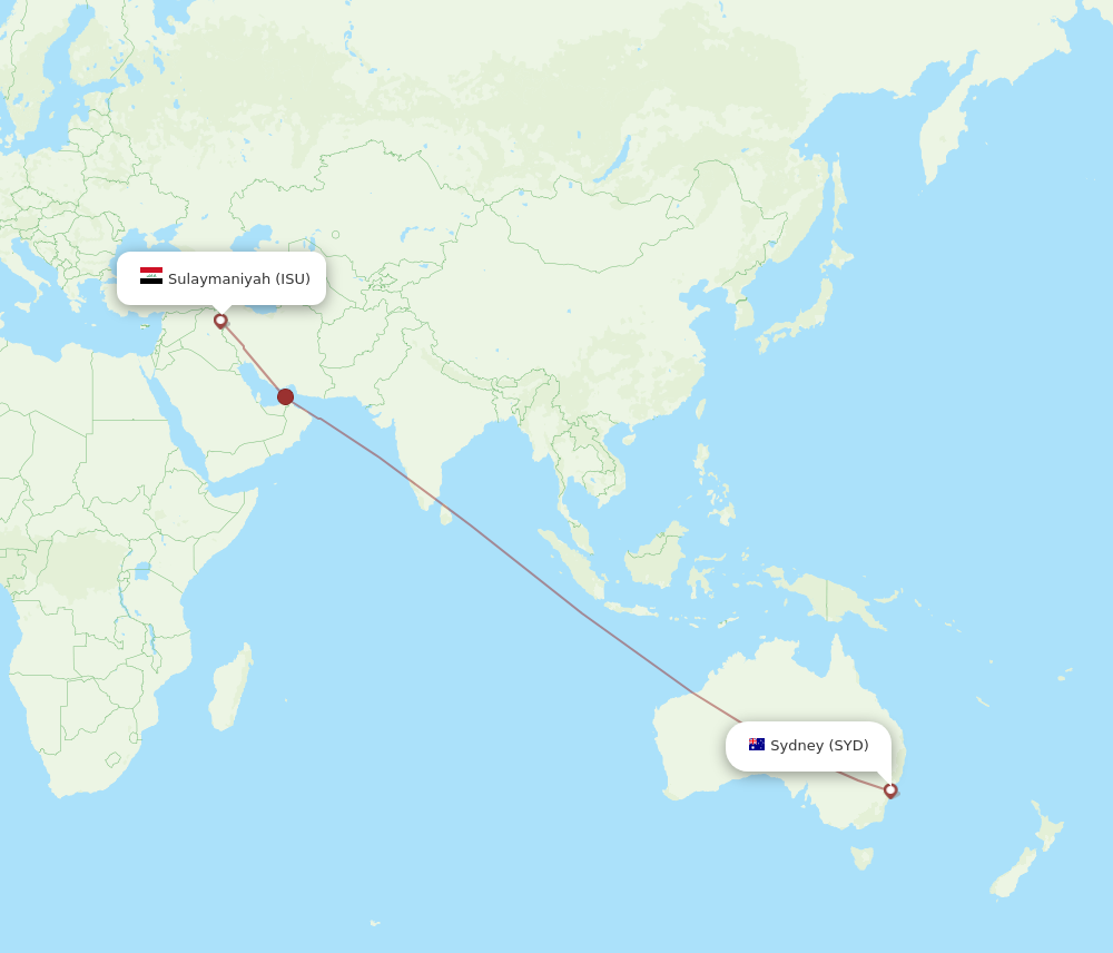 Flights From Sulaimaniyah To Sydney Isu To Syd Flight Routes