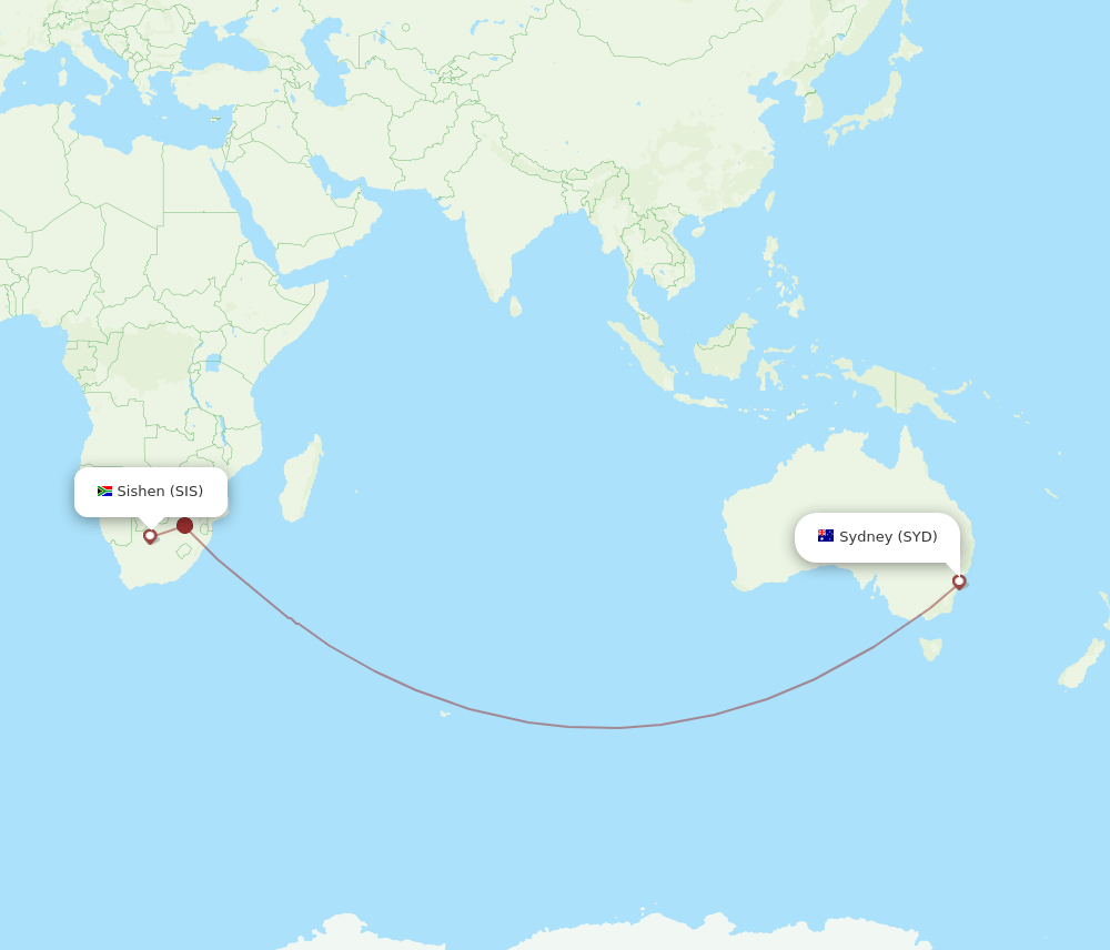 Flights From Sishen To Sydney SIS To SYD Flight Routes