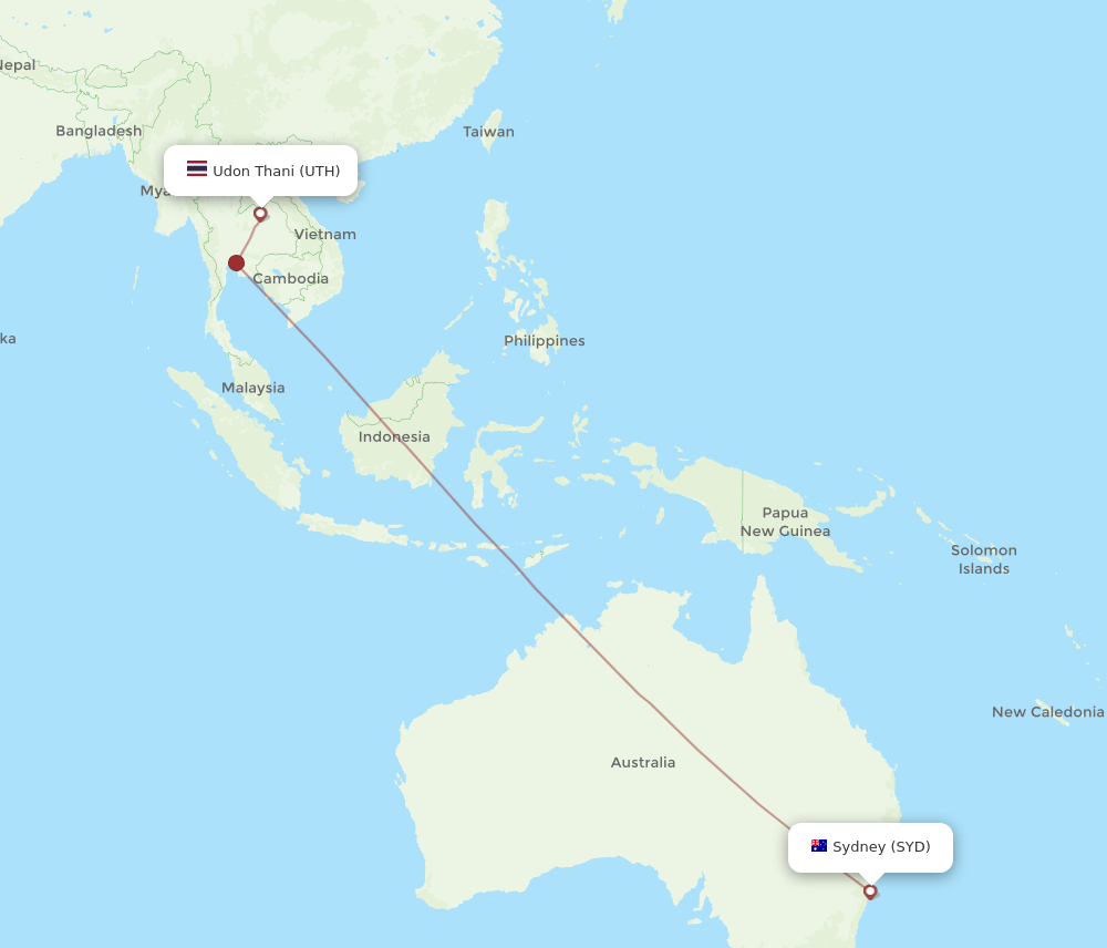 Flights From Sydney To Udon Thani SYD To UTH Flight Routes