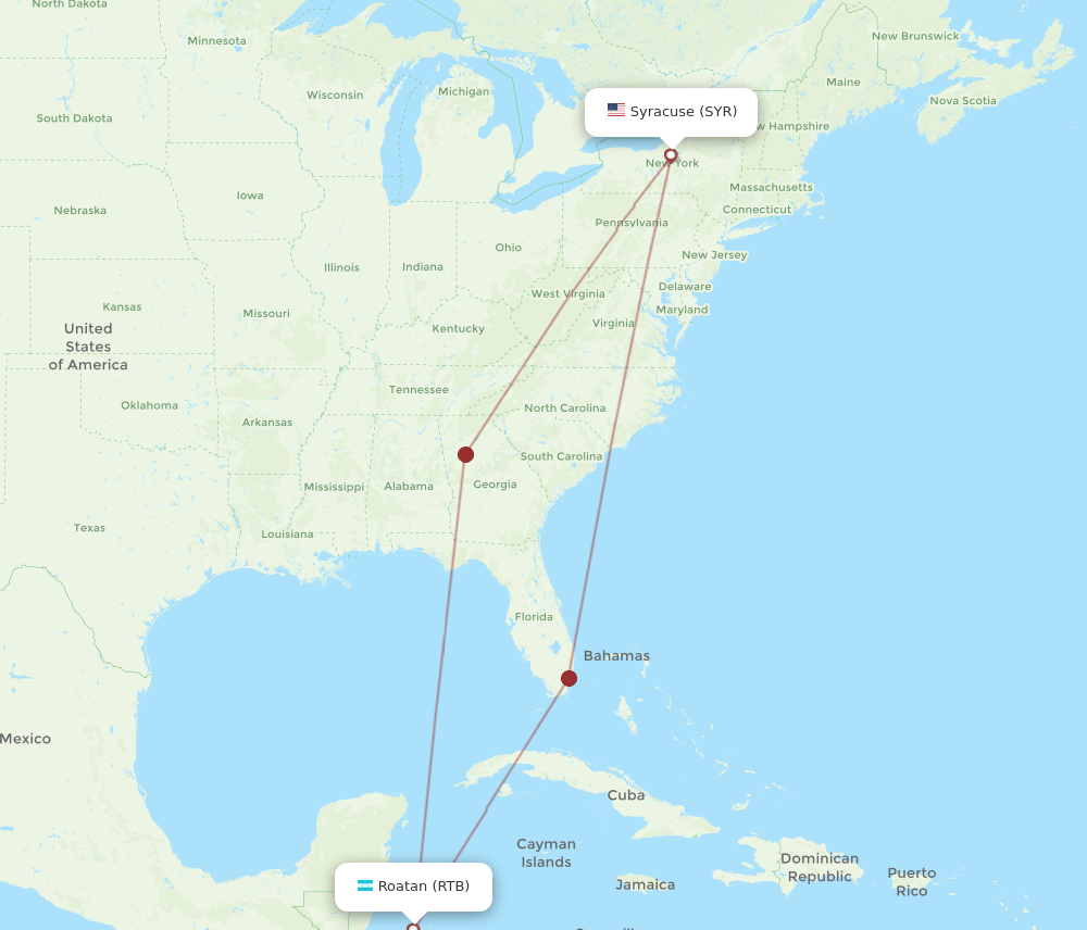 Flights From Syracuse To Roatan SYR To RTB Flight Routes