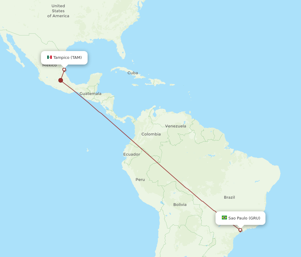 Flights From Tampico To Sao Paulo Tam To Gru Flight Routes