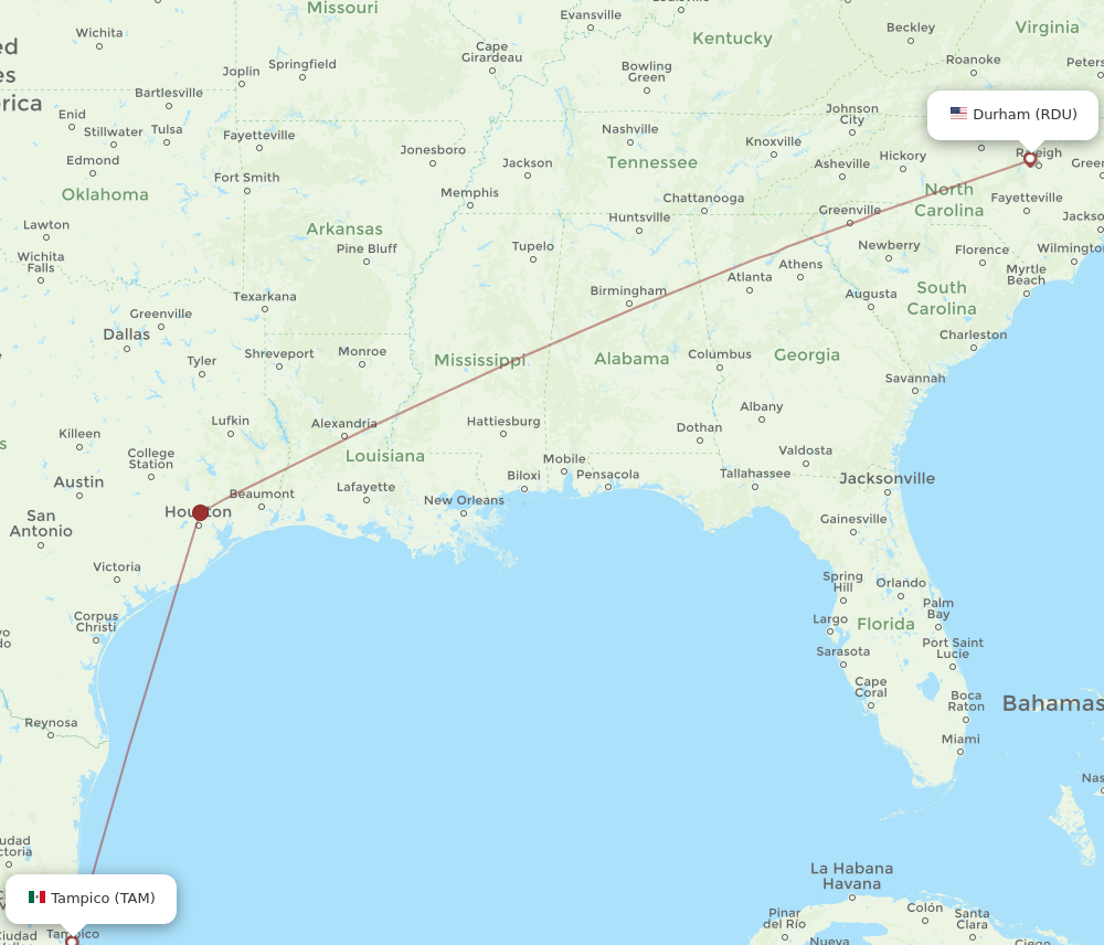 Flights From Tampico To Raleigh Durham TAM To RDU Flight Routes