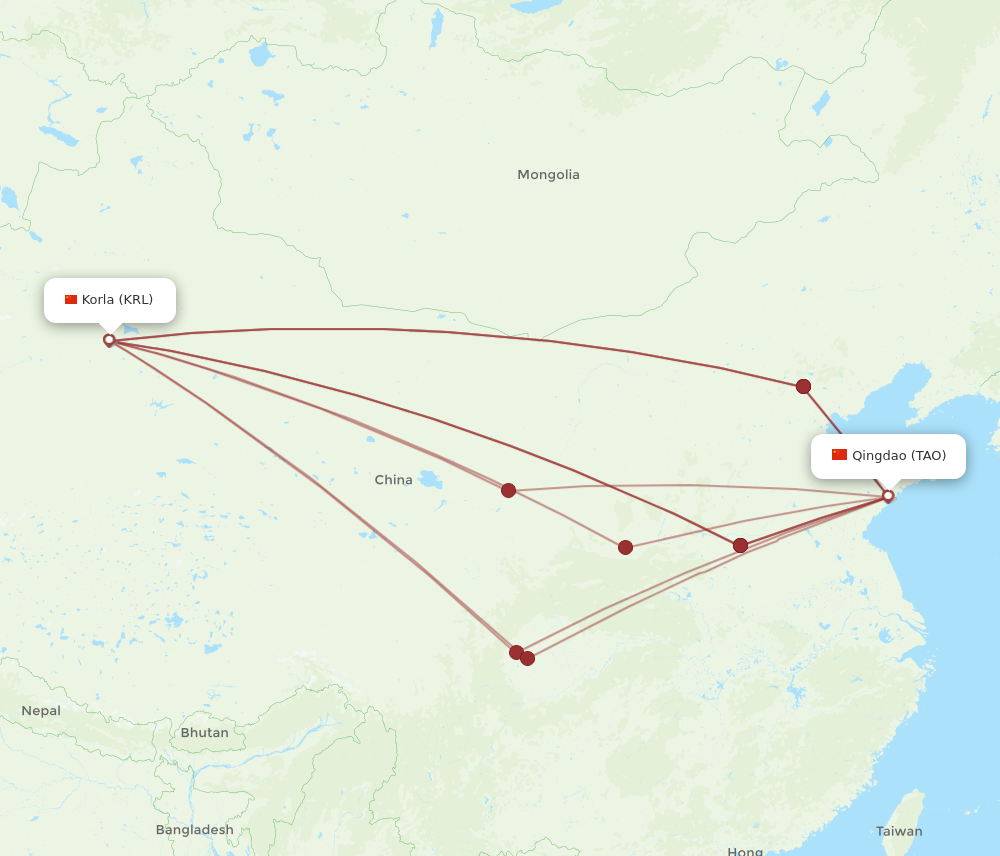 Flights From Qingdao To Korla Tao To Krl Flight Routes