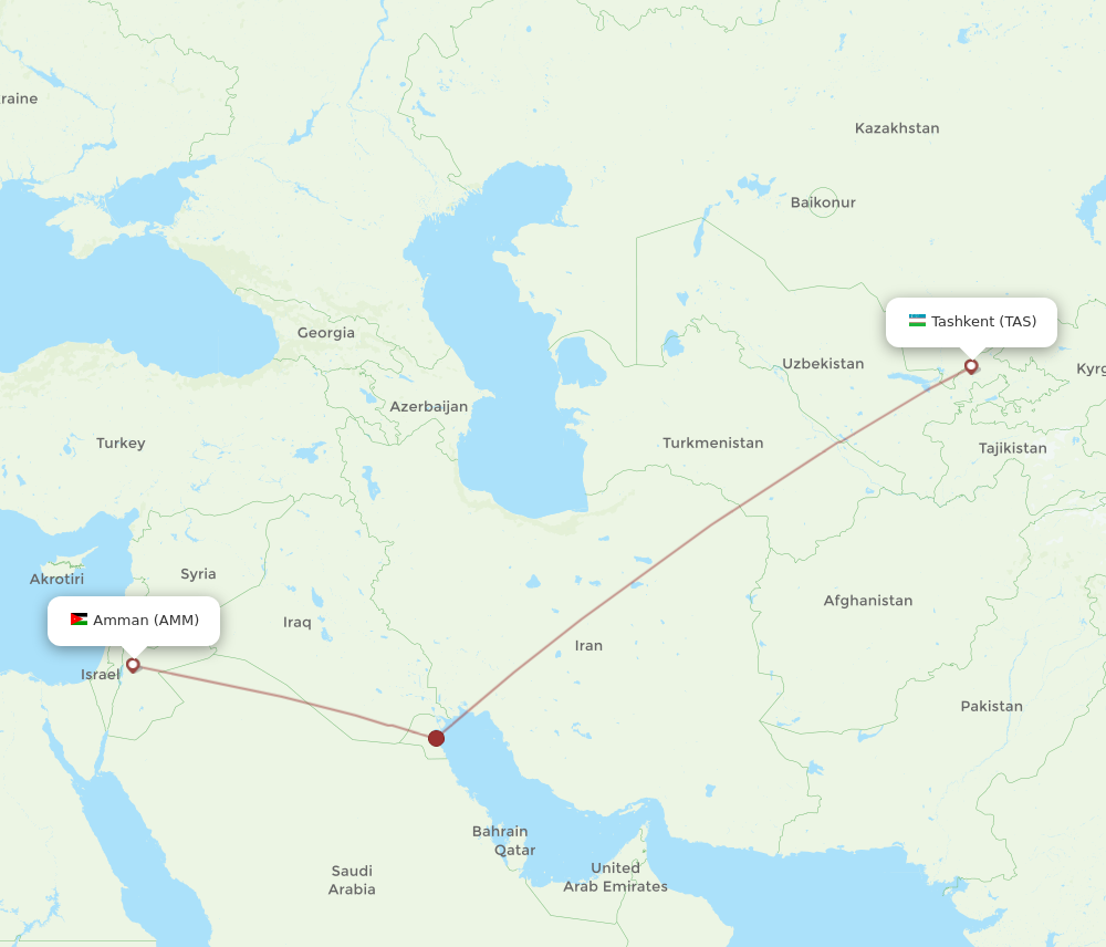 All Flight Routes From Tashkent To Amman TAS To AMM Flight Routes