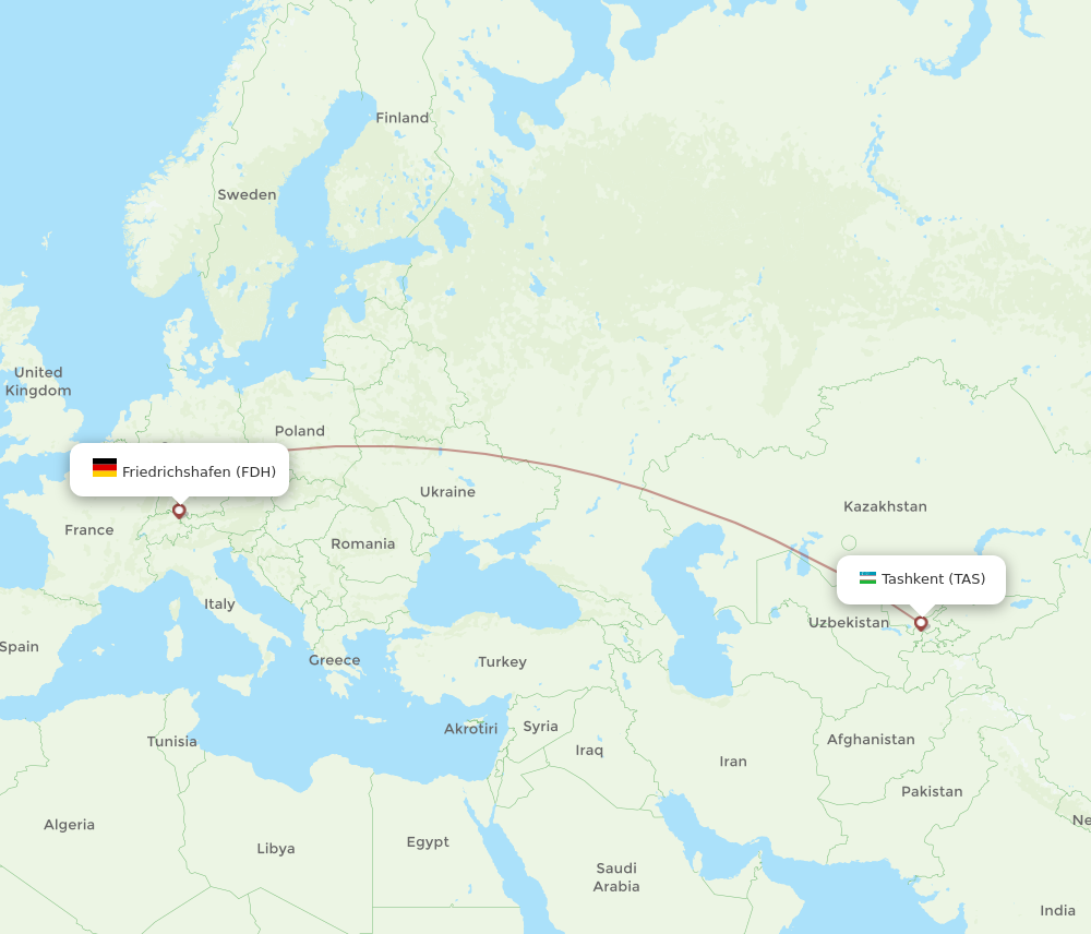 Flights From Tashkent To Friedrichshafen Tas To Fdh Flight Routes