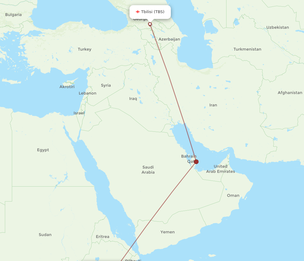 All Flight Routes From Tbilisi To Addis Ababa TBS To ADD Flight Routes