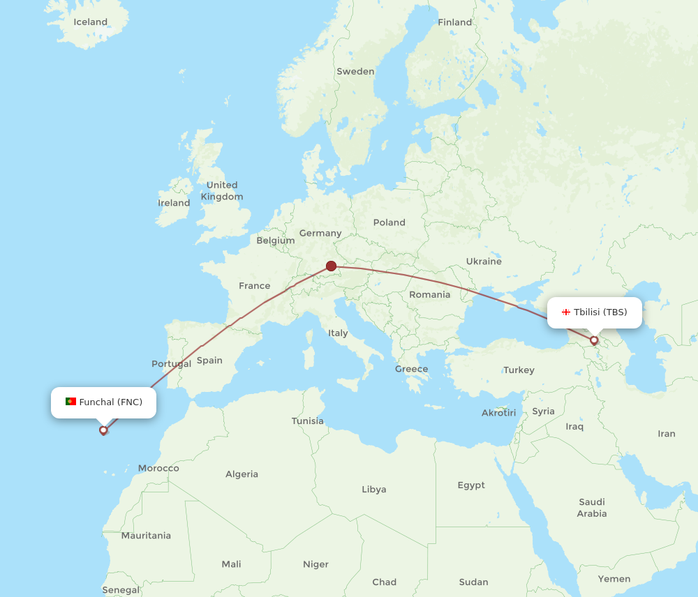 Flights From Tbilisi To Funchal Tbs To Fnc Flight Routes