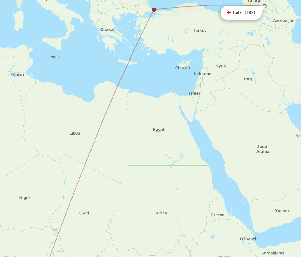 Flights From Tbilisi To Yaounde TBS To NSI Flight Routes