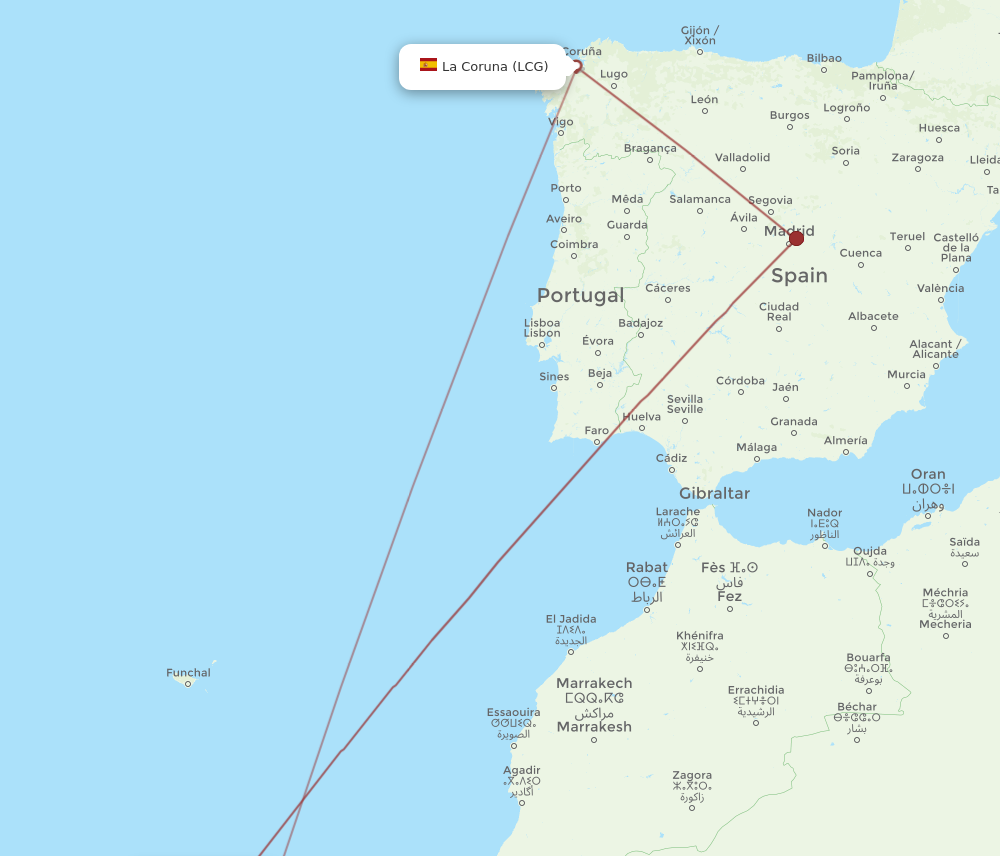 Flights From Tenerife To La Coruna Tfs To Lcg Flight Routes