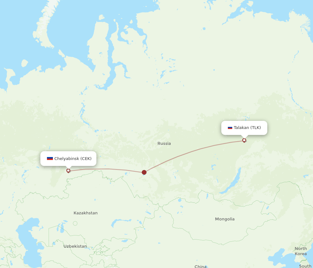 All Flight Routes From Talakan To Chelyabinsk TLK To CEK Flight Routes