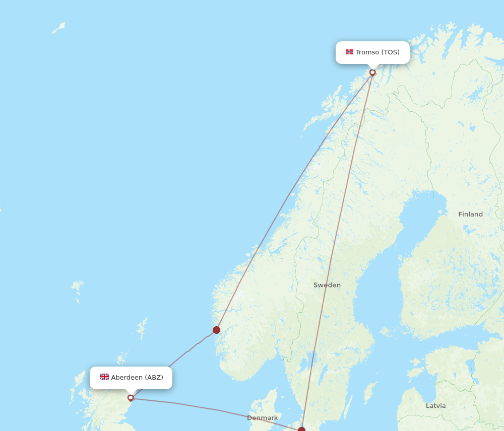 Flights From Tromso To Aberdeen Tos To Abz Flight Routes