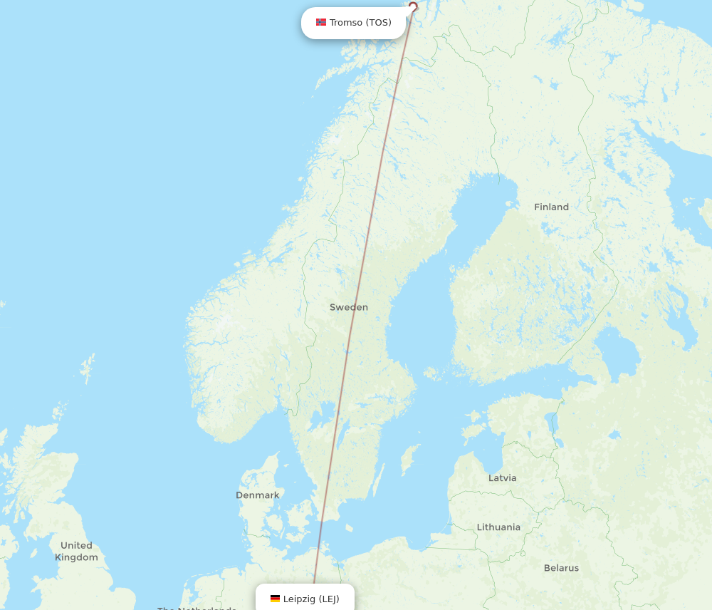 Flights From Tromso To Leipzig Halle Tos To Lej Flight Routes