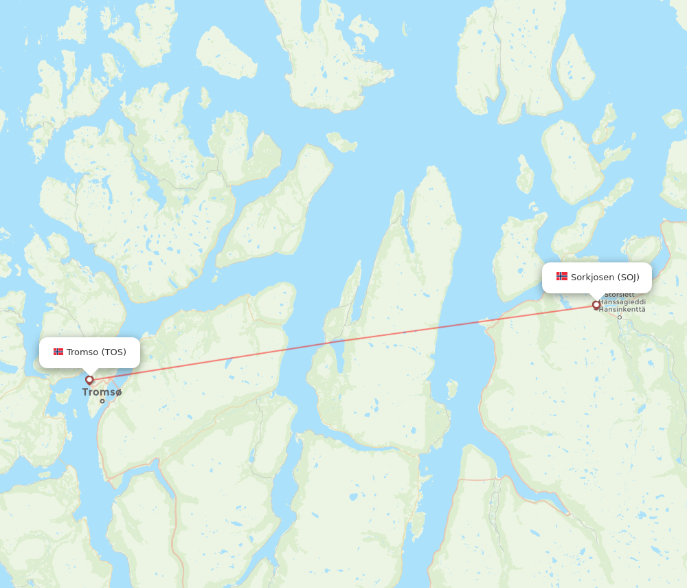 Flights From Tromso To Sorkjosen Tos To Soj Flight Routes