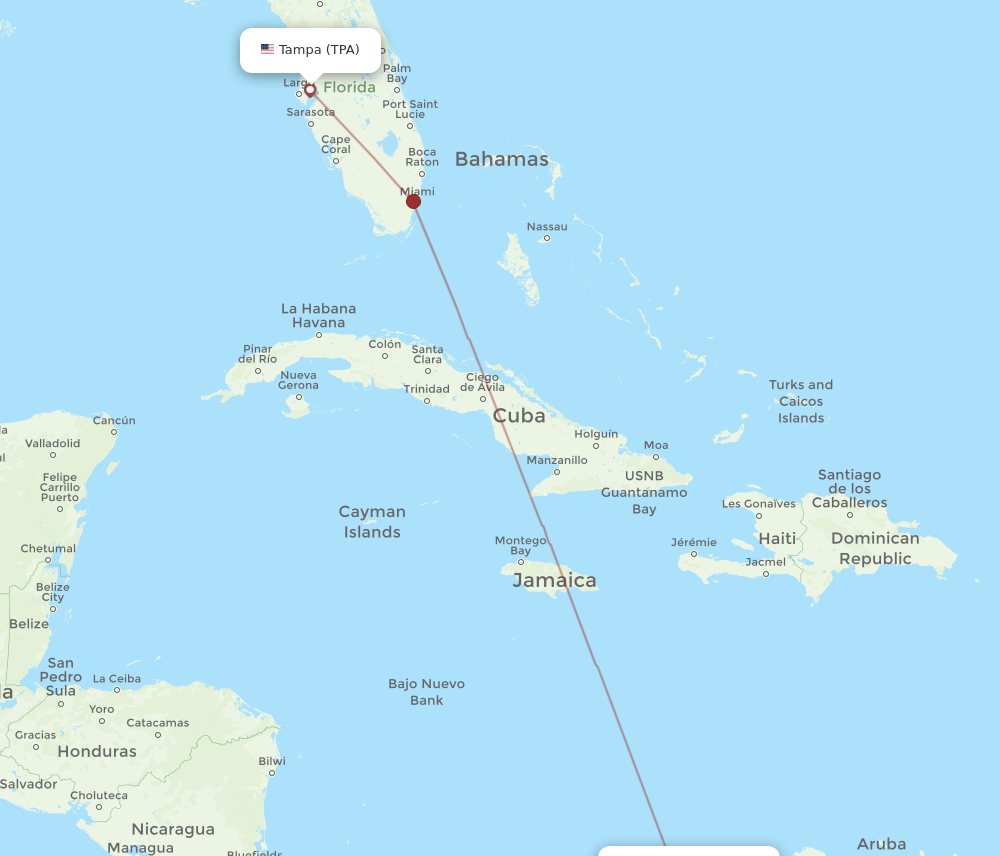 Flights From Tampa To Santa Marta TPA To SMR Flight Routes