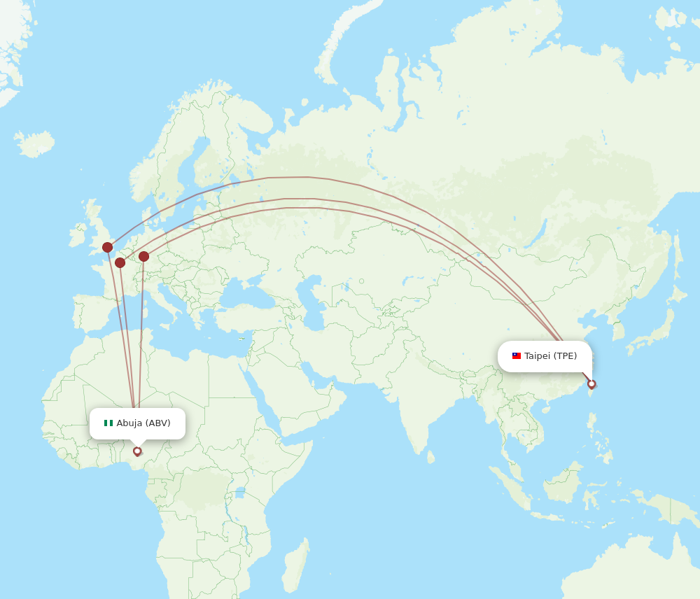 All Flight Routes From Taipei To Abuja Tpe To Abv Flight Routes