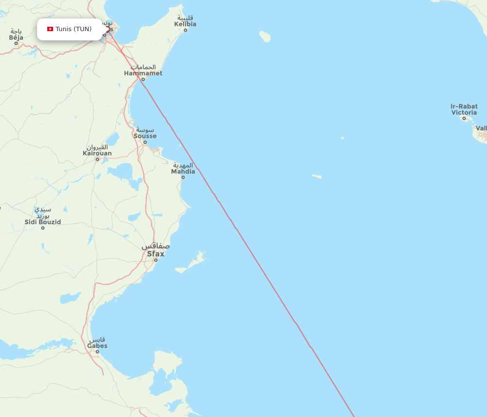 All Flight Routes From Tunis To Mitiga Tripoli Tun To Mji Flight Routes