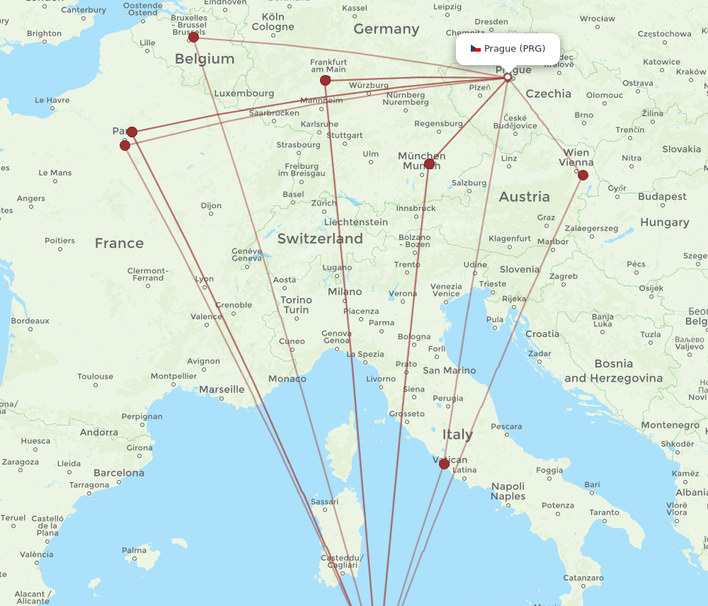 Flights From Tunis To Prague Tun To Prg Flight Routes