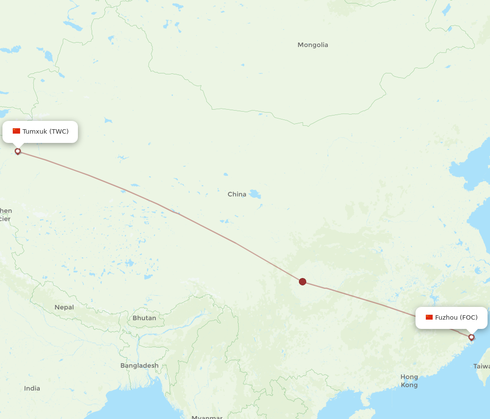 Flights From Fuzhou To Tumushuke Foc To Twc Flight Routes