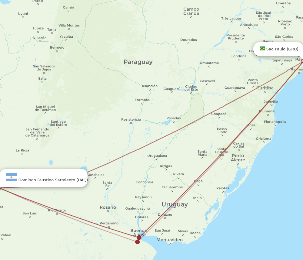 Flights From San Juan To Sao Paulo UAQ To GRU Flight Routes