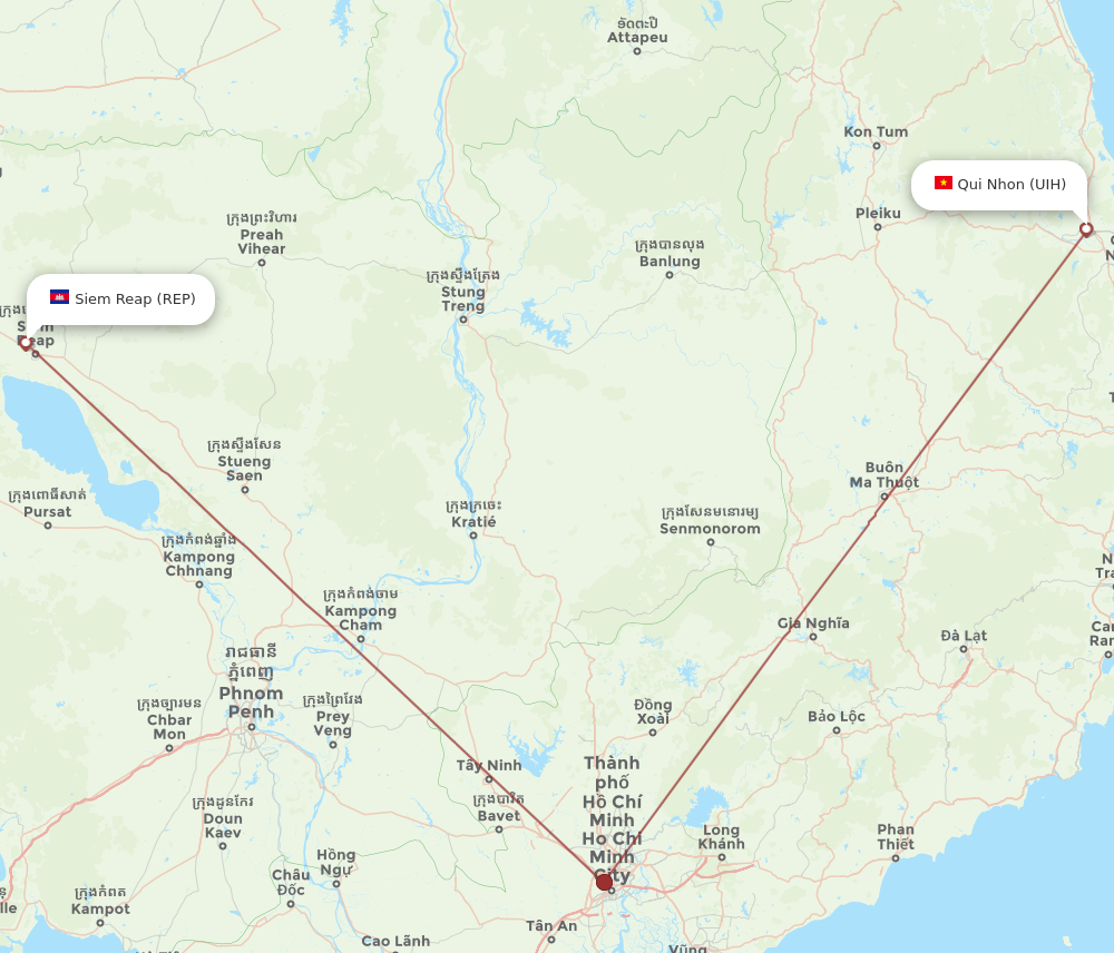 Flights From Qui Nhon To Siem Reap UIH To REP Flight Routes