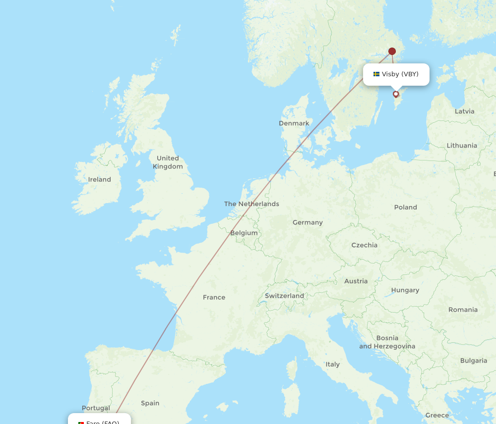 Flights From Faro To Visby FAO To VBY Flight Routes