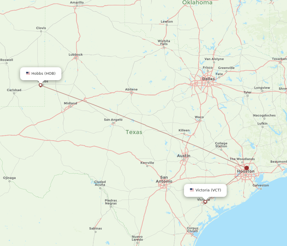 All Flight Routes From Victoria To Hobbs VCT To HOB Flight Routes