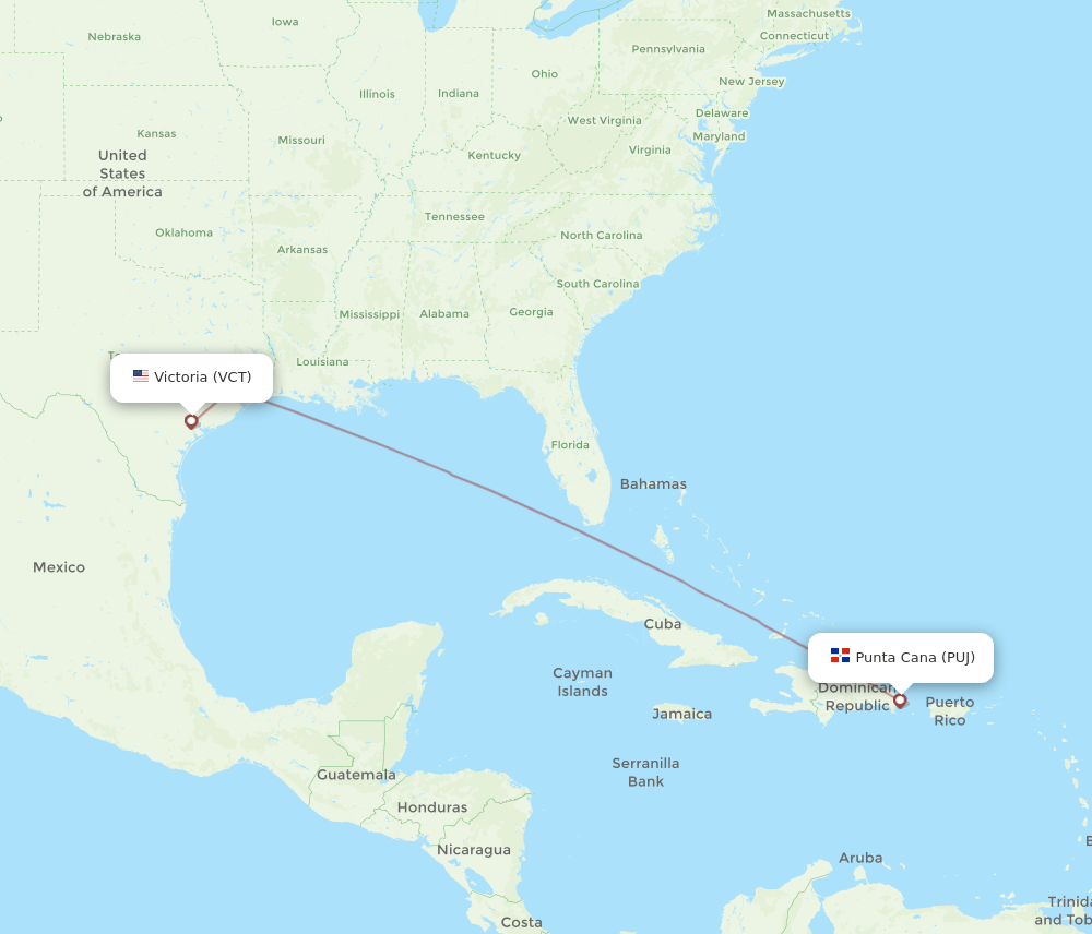 All Flight Routes From Victoria To Punta Cana VCT To PUJ Flight Routes