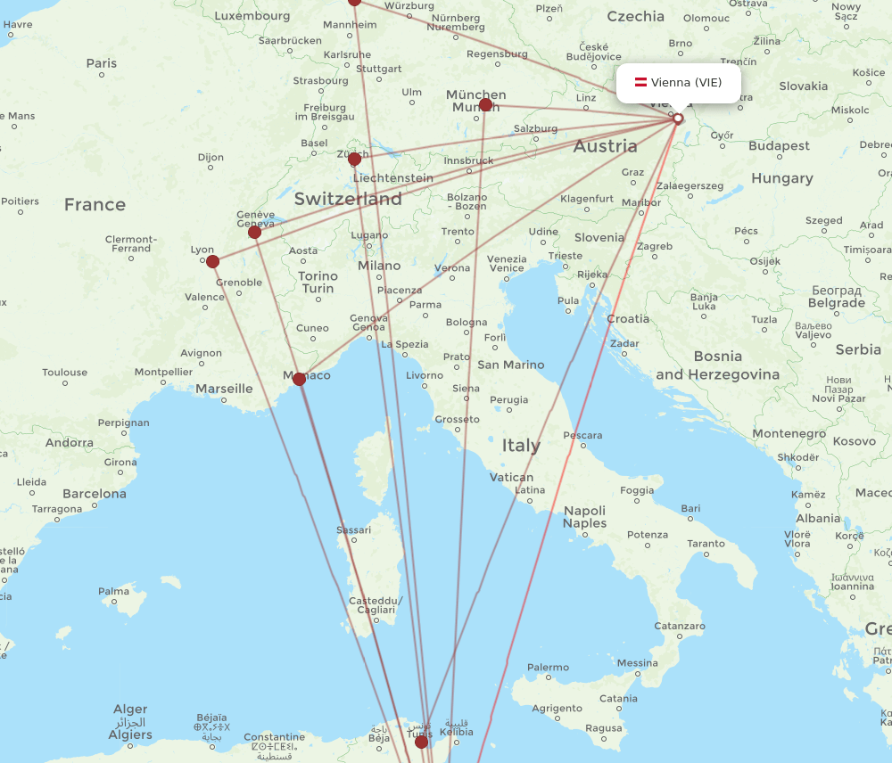 Flights From Vienna To Djerba VIE To DJE Flight Routes