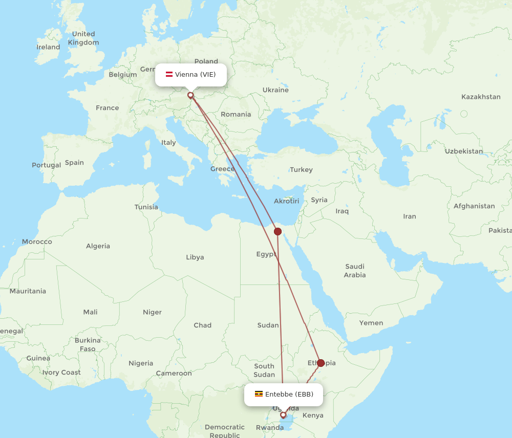 All Flight Routes From Vienna To Entebbe Vie To Ebb Flight Routes