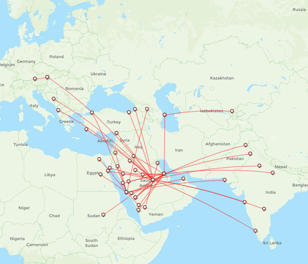 Flynas Airline Routes Xy Map Flight Routes