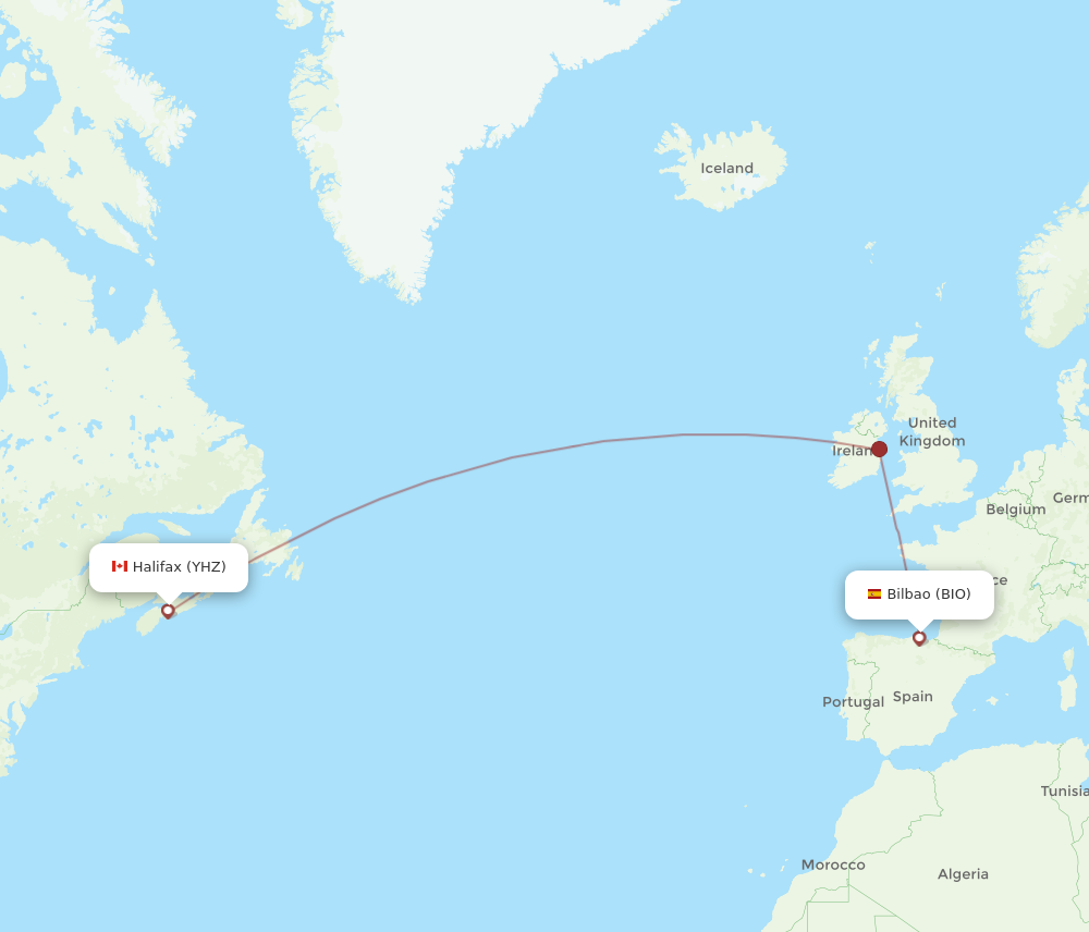 Flights From Halifax To Bilbao Yhz To Bio Flight Routes