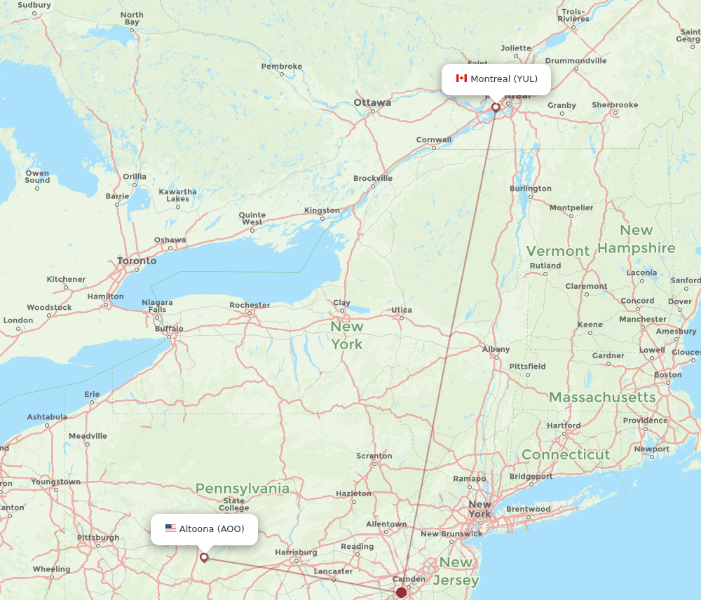 Flights From Montreal To Altoona Yul To Aoo Flight Routes