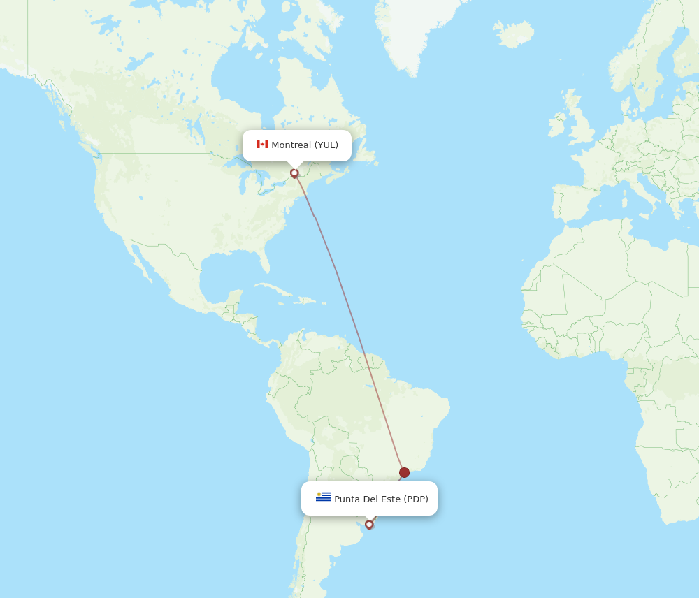 Flights From Montreal To Punta Del Este YUL To PDP Flight Routes