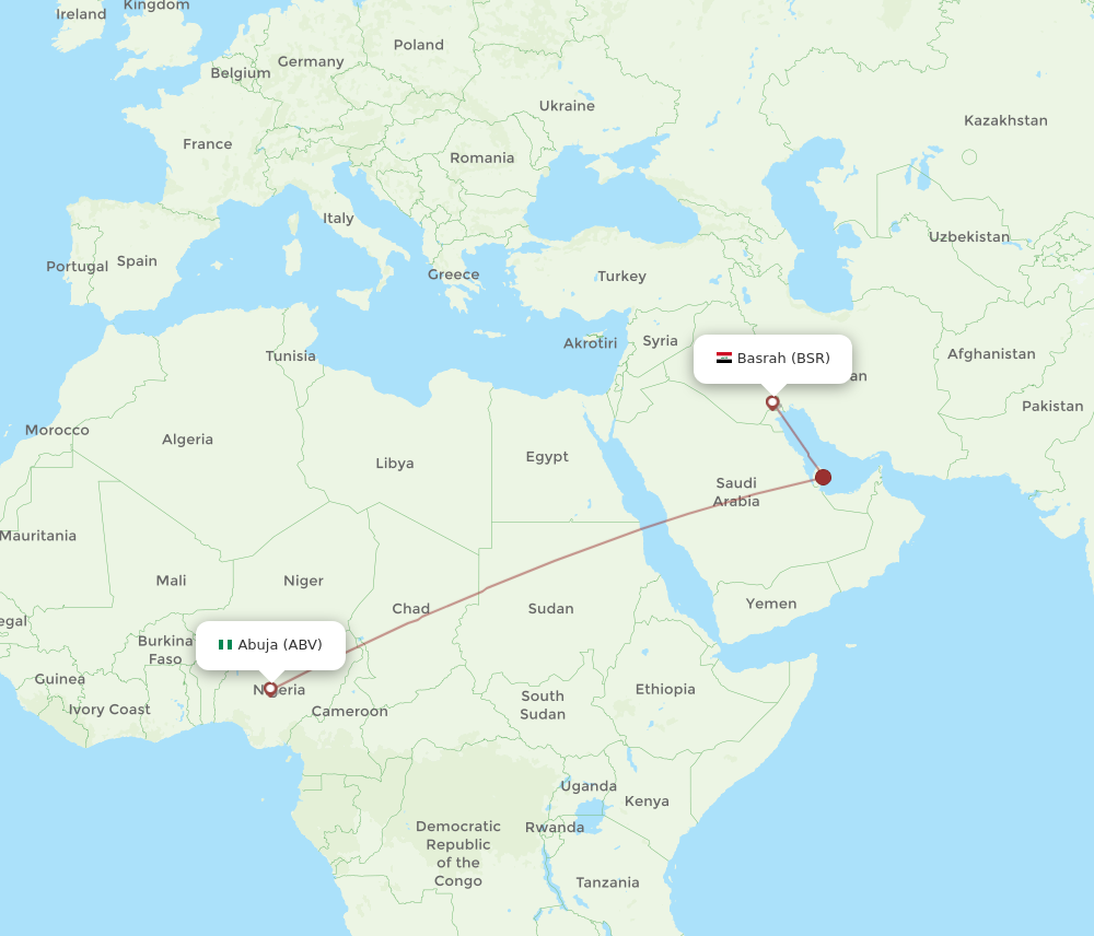 Flights from Abuja to Basra ABV to BSR Flight Routes