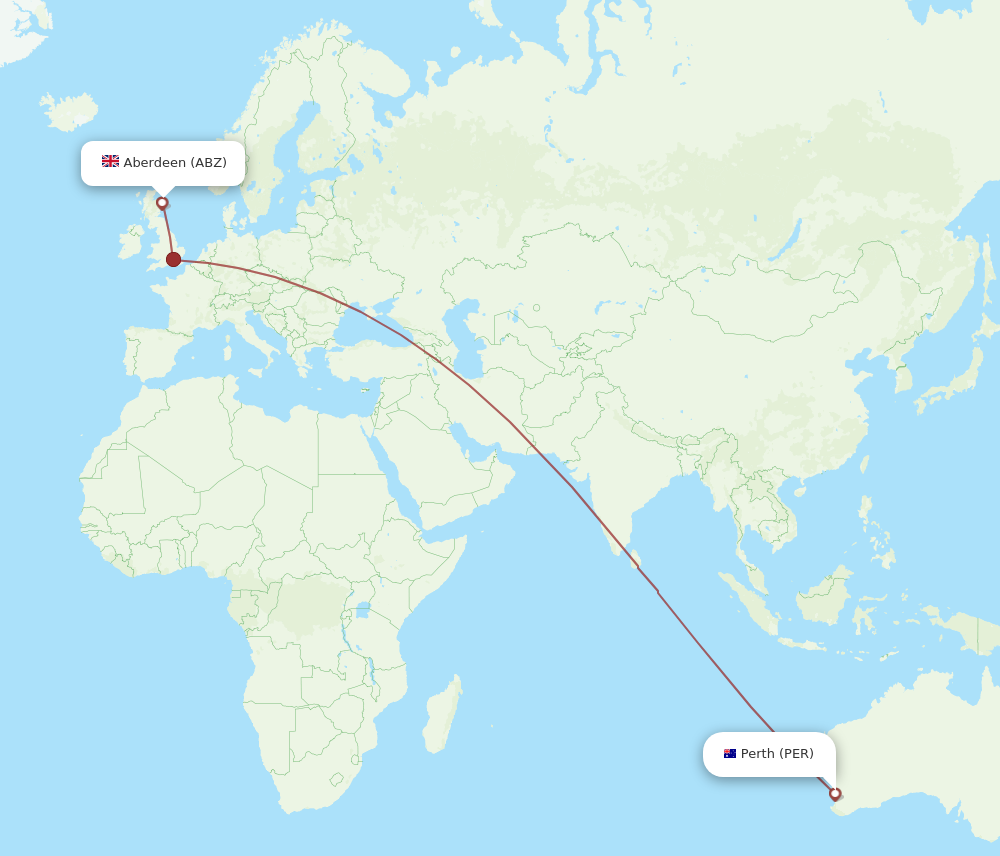 Flights from Aberdeen to Perth ABZ to PER Flight Routes