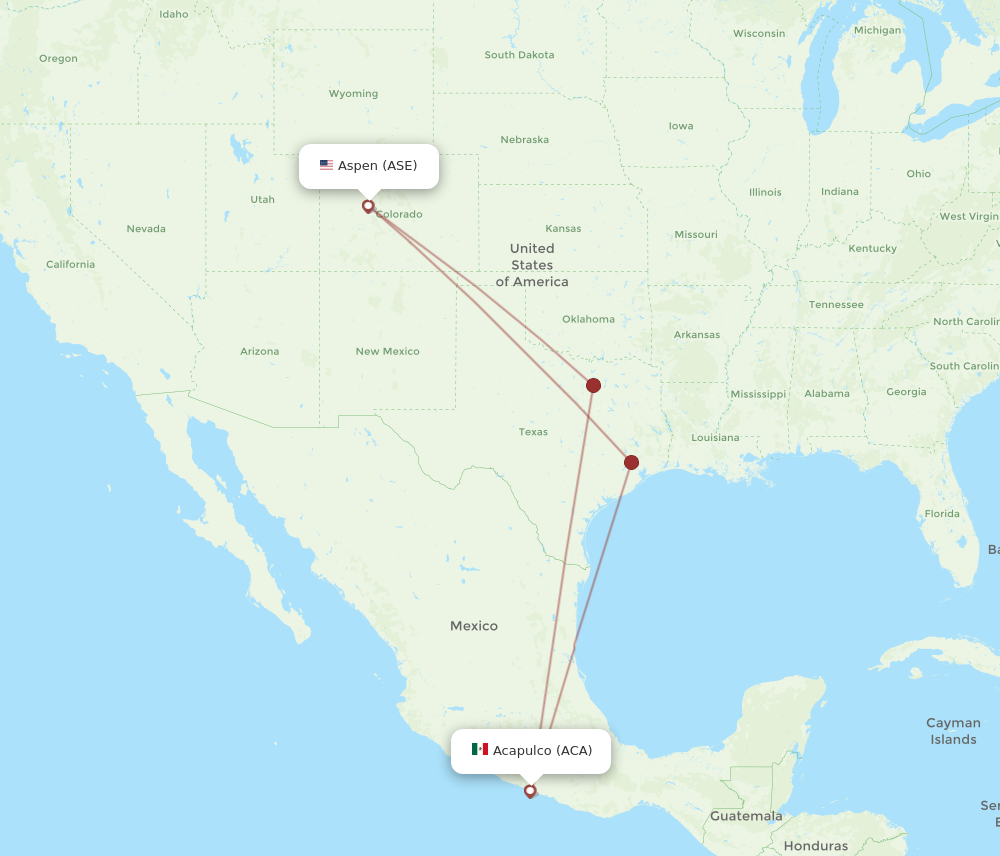 Flights from Acapulco to Aspen ACA to ASE Flight Routes