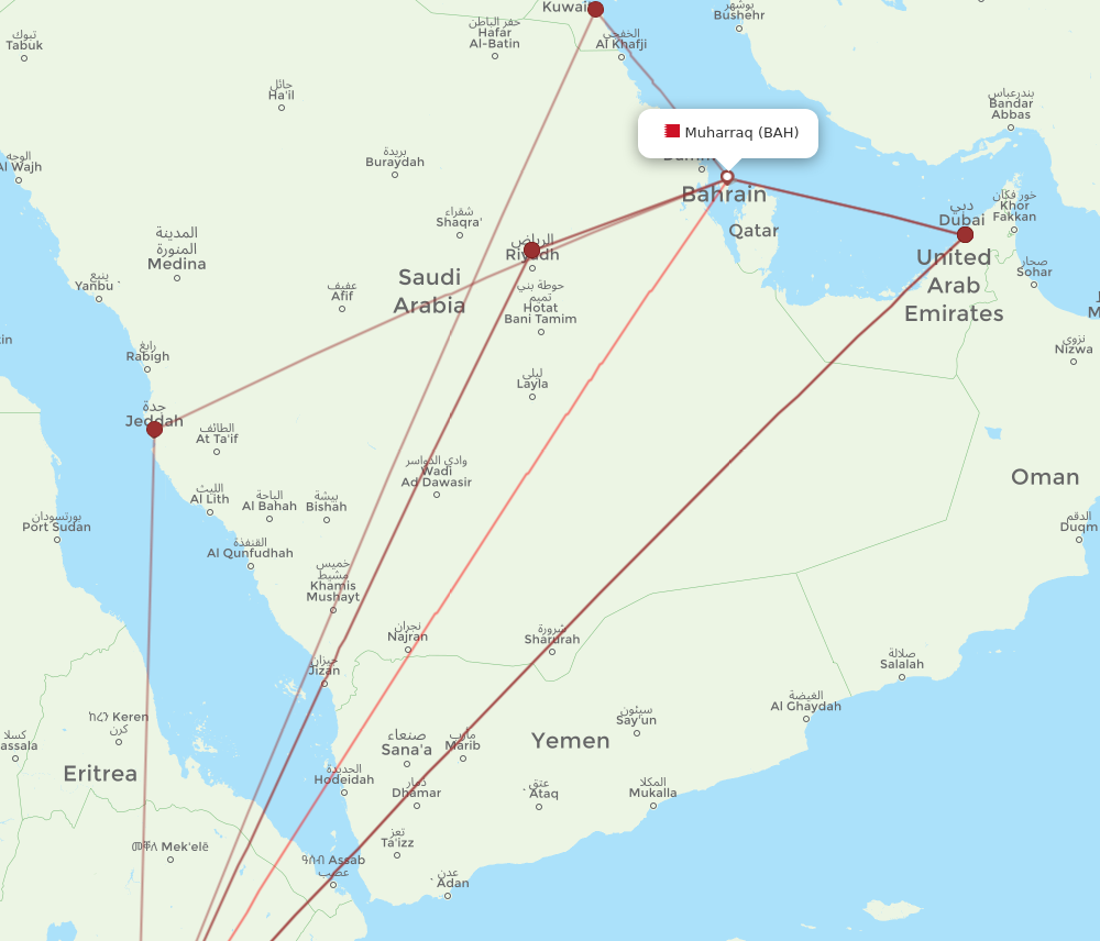 Flights from Addis Ababa to Bahrain ADD to BAH Flight Routes