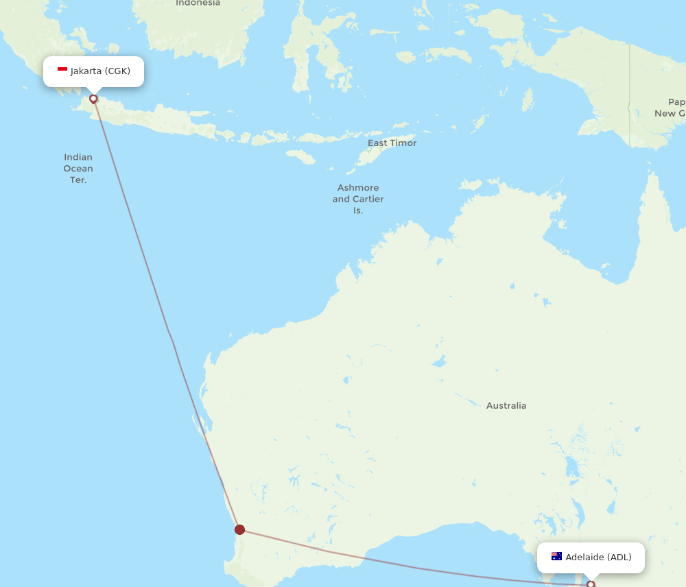 Flights from Adelaide to Jakarta ADL to CGK Flight Routes