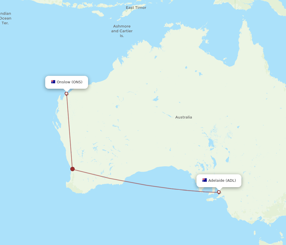 Flights from Adelaide to Onslow ADL to ONS Flight Routes